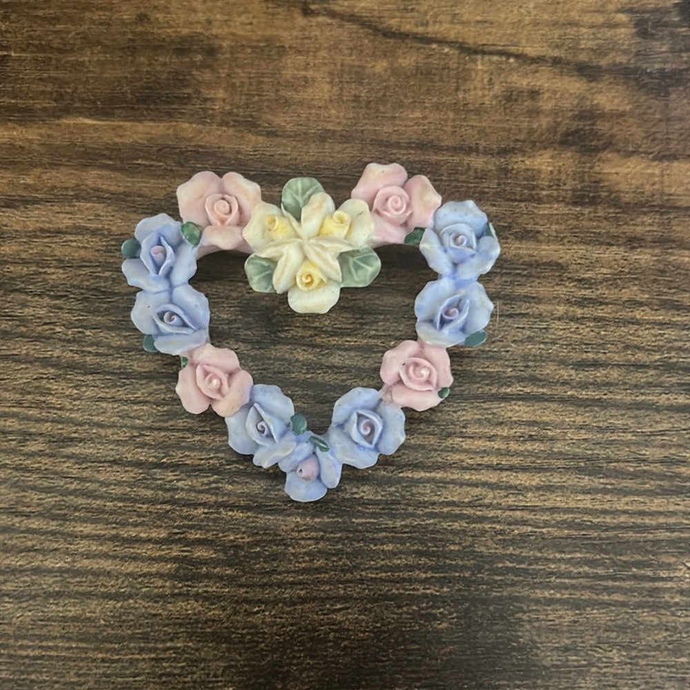 Vintage Pastel Roses Brooch
